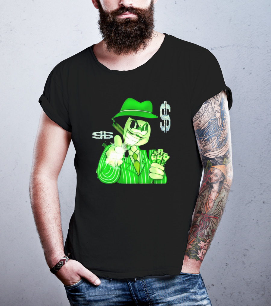 Gangsta Sponge Whang Dollar Suit Fedora Money T-Shirt