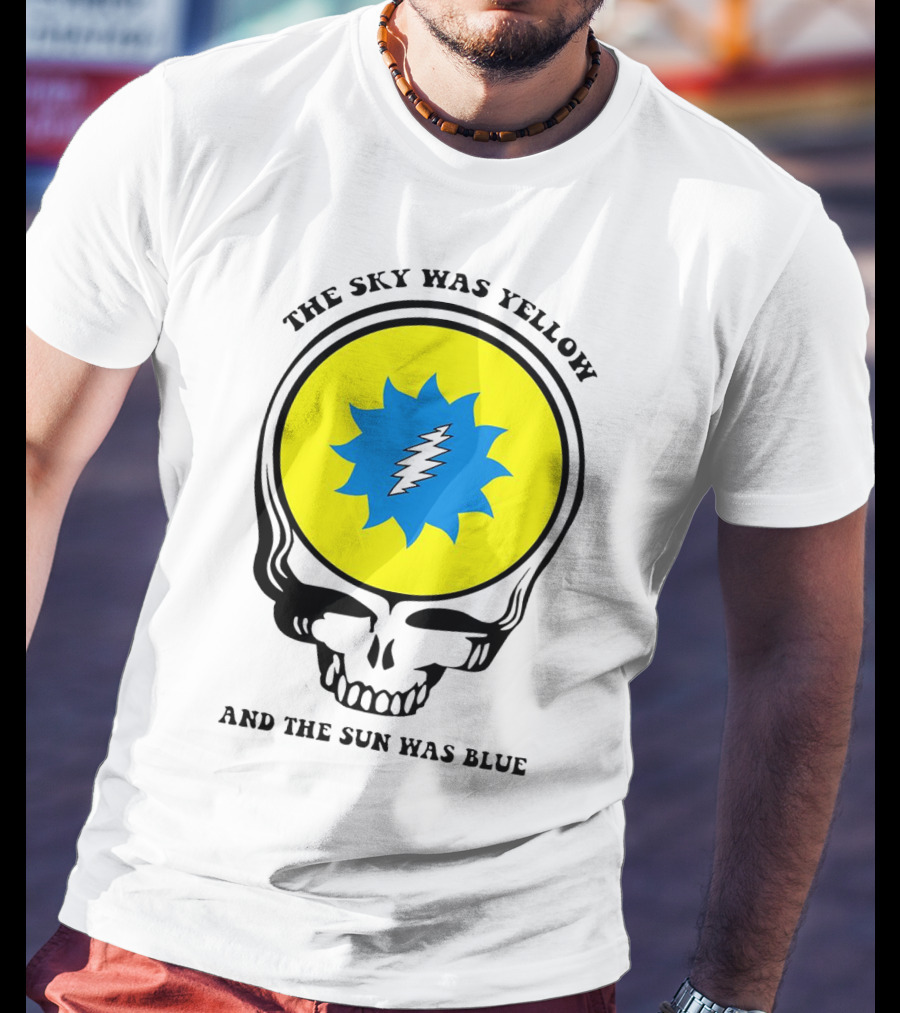 Grateful Dead Skull With Yellow Sky And Blue Sun Iconic T-Shirt