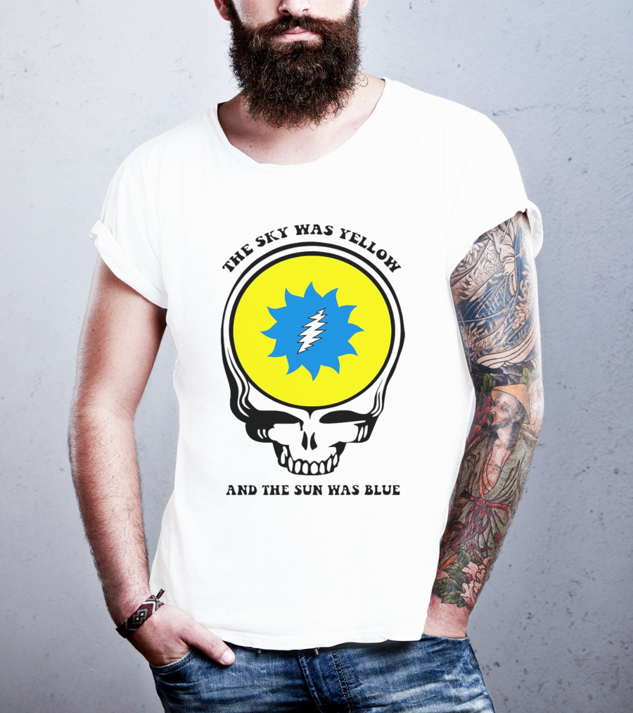 Grateful Dead Skull With Yellow Sky And Blue Sun Iconic T-Shirt