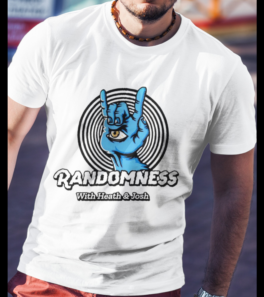 Randomness With Heath And Josh Blue Hand Eye Rock Gesture T-Shirt