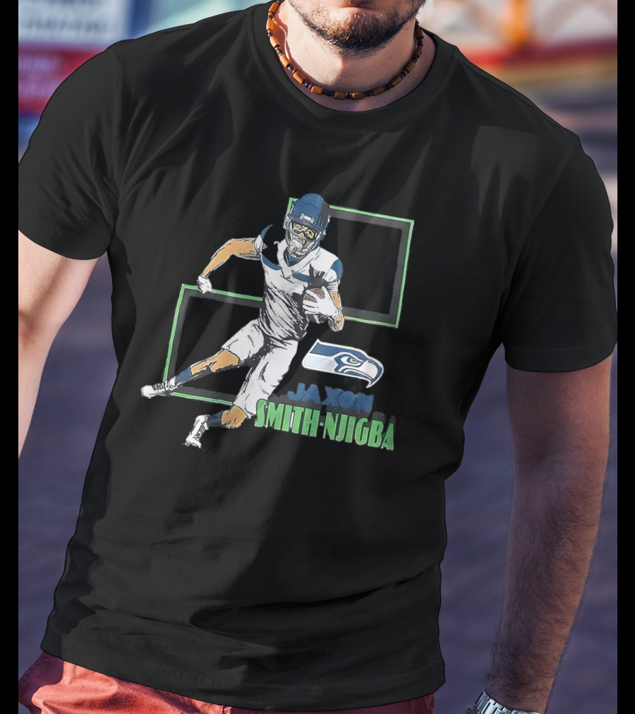 Seattle Seahawks Jaxon Smith-Njigba Football Illustration Draft Pick T-Shirt