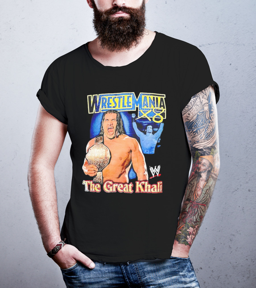 WrestleMania X8 The Great Khali WWE Champion Iconic T-Shirt