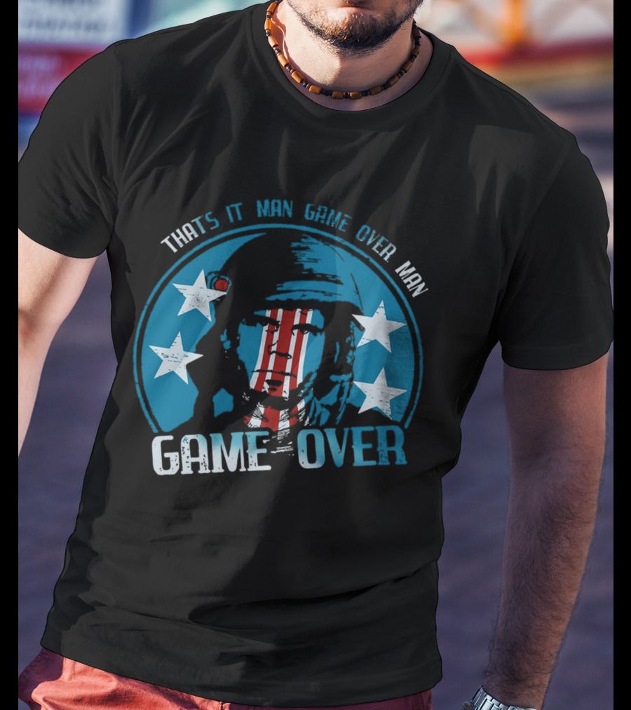 Bill Paxton That’s It Man Game Over Man Stars Helmet Circle Game Over T-Shirt