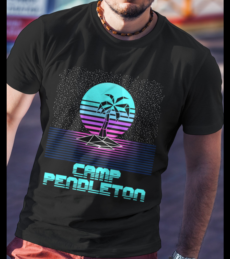 Camp Pendleton Vintage 80s Palm Tree Souvenir Retro Sunset T-Shirt