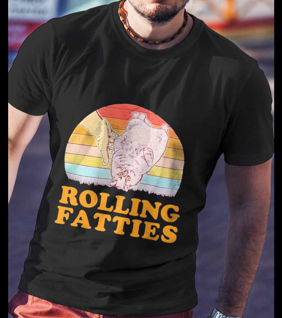 Cat Rolling Fatties Retro Vibes T-Shirt