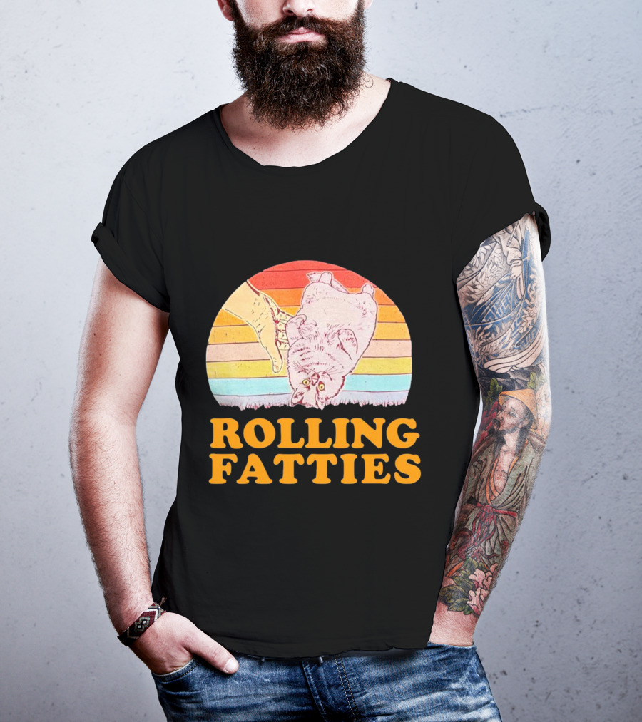 Cat Rolling Fatties Retro Vibes T-Shirt