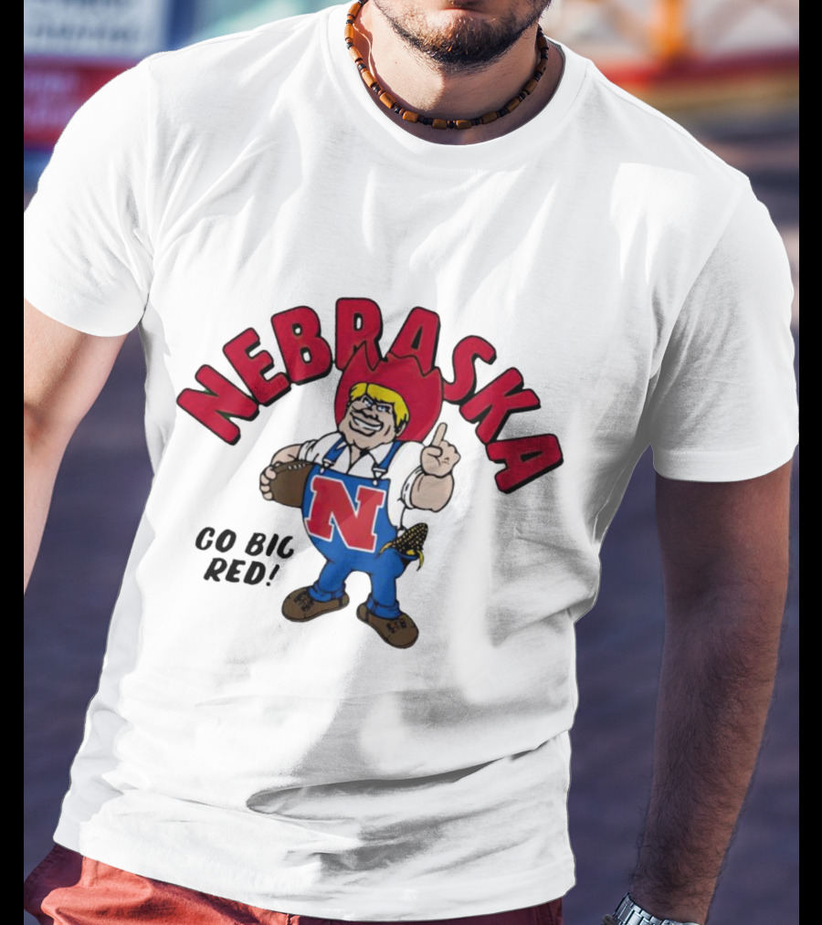Nebraska Go Big Red Mascot Football Cornhusker Fan Gear T-Shirt