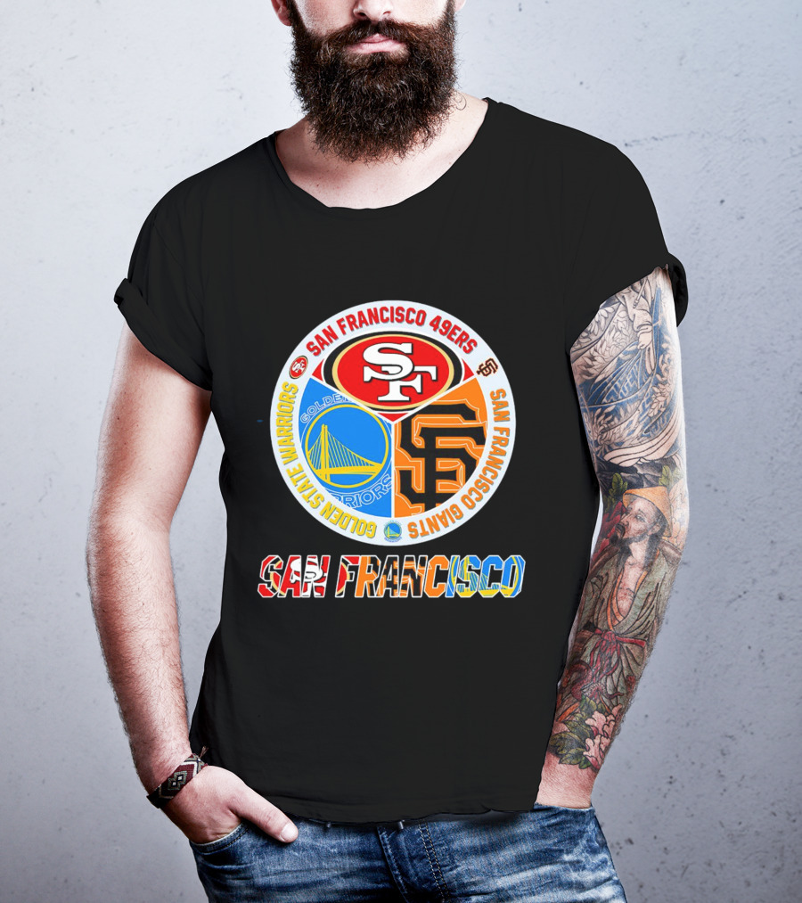 San Francisco 49ers Golden State Warriors Giants Logos San Francisco T-Shirt