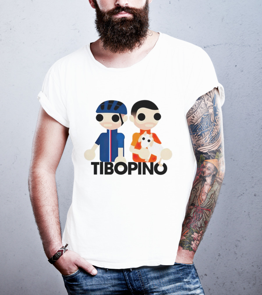 Tibopino Cycling Character Duo With Helmet And Dog T-Shirt