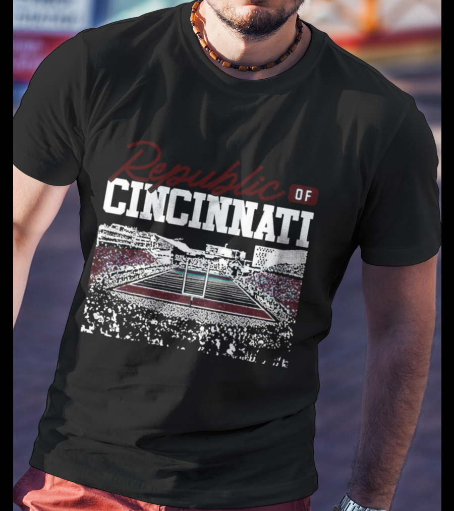 Republic Of Cincinnati Football Stadium Scene T-Shirt