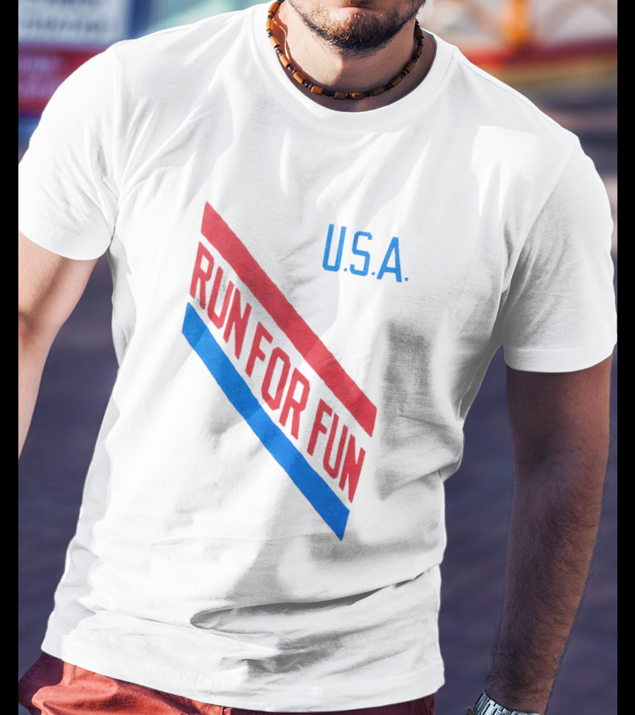 U.S.A. Red And Blue Run For Fun T-Shirt