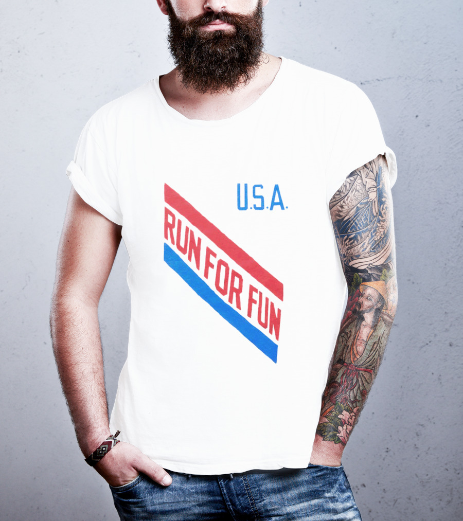 U.S.A. Red And Blue Run For Fun T-Shirt