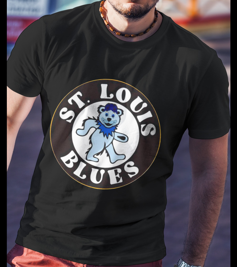 St Louis Blues Hockey Grateful Dead Bear T-Shirt