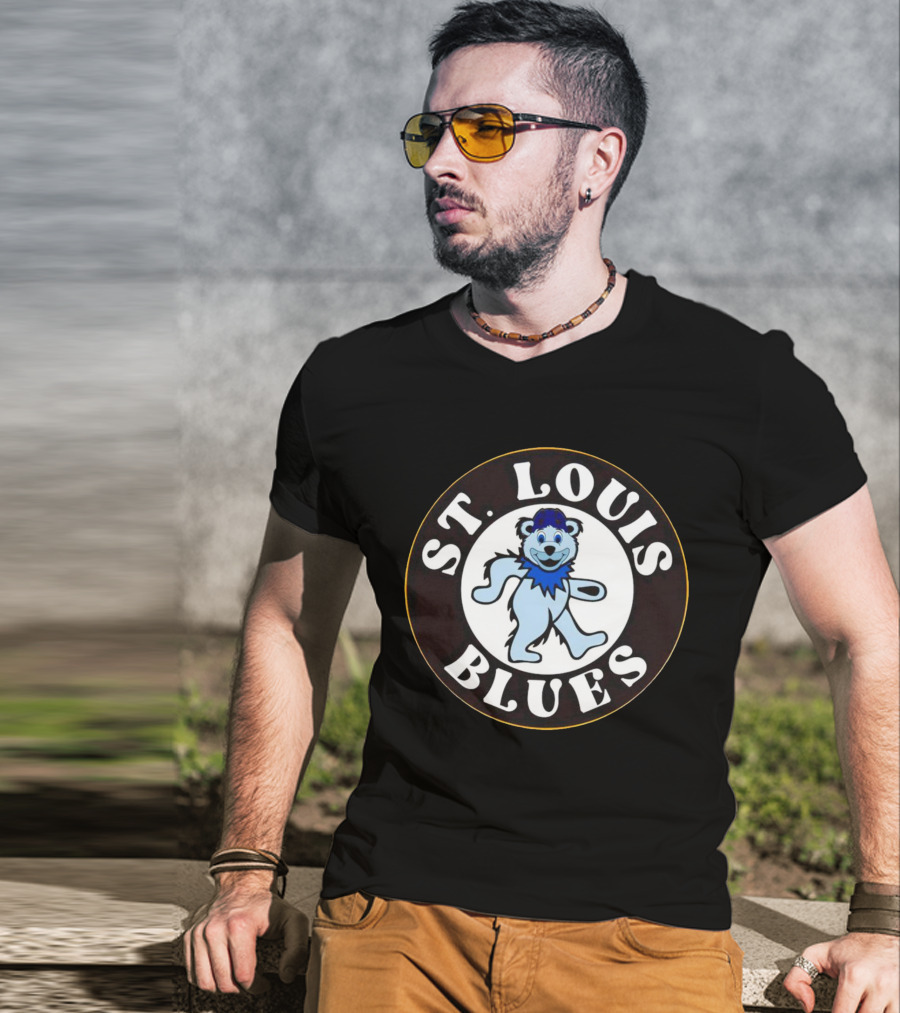 St Louis Blues Hockey Grateful Dead Bear T-Shirt