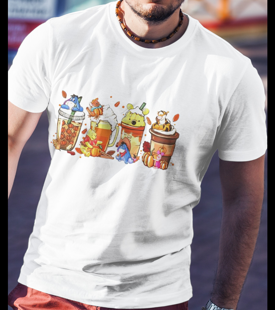 Winnie The Pooh Pumpkin Spice Coffee Latte Friends T-Shirt