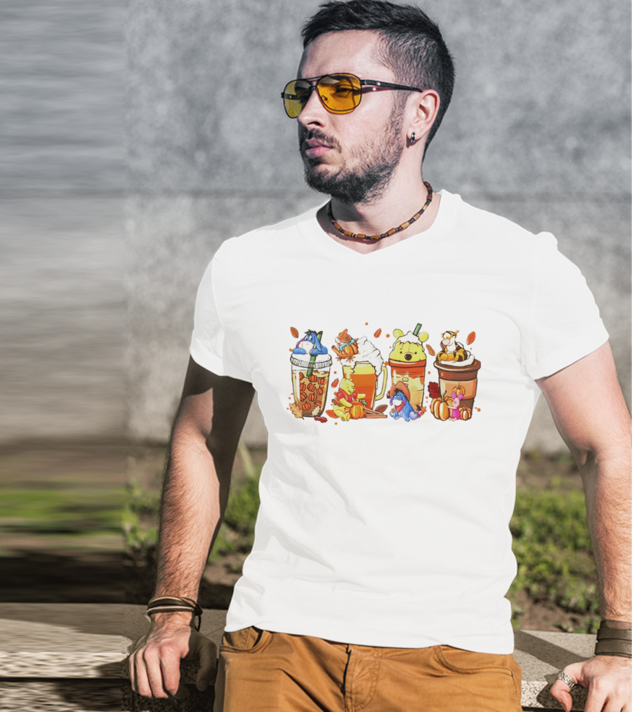 Winnie The Pooh Pumpkin Spice Coffee Latte Friends T-Shirt