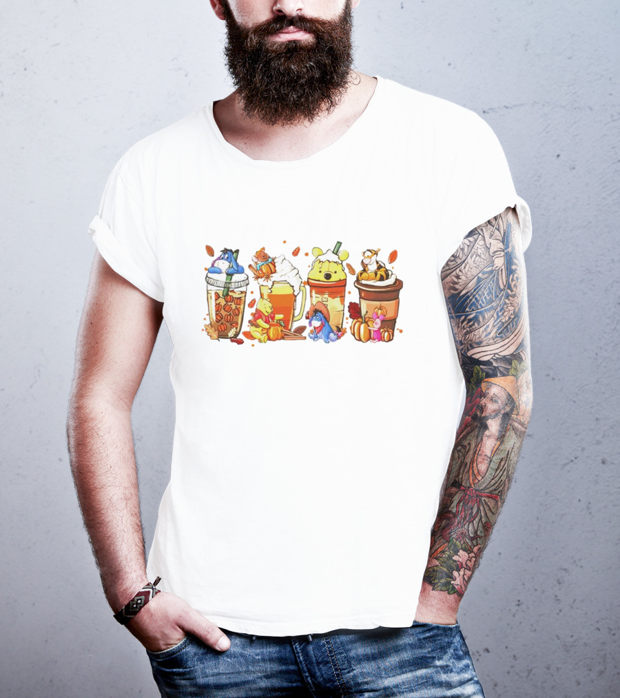 Winnie The Pooh Pumpkin Spice Coffee Latte Friends T-Shirt