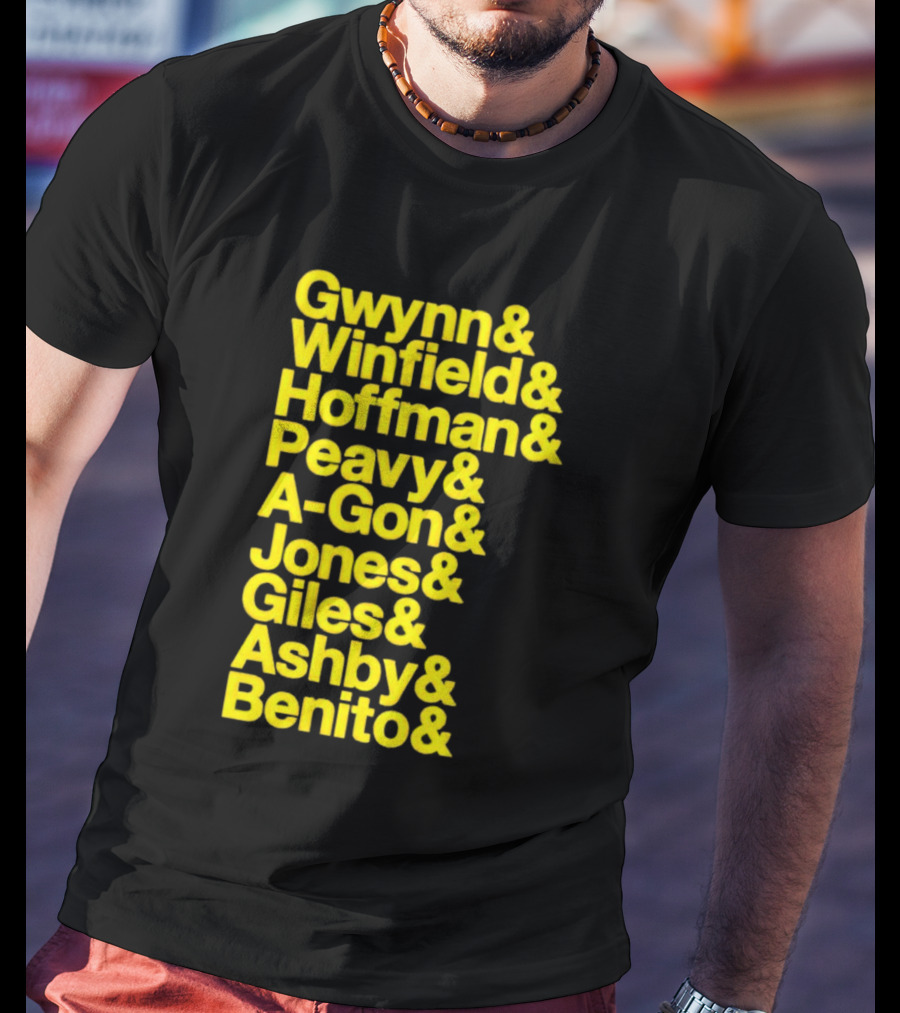 San Diego Baseball Gwynn Winfield Hoffman Peavy A-Gon Jones Giles Ashby Benito T-Shirt