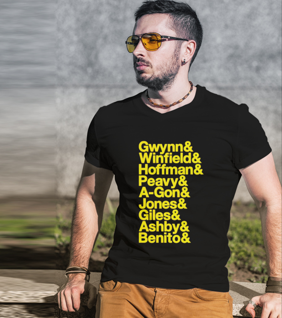San Diego Baseball Gwynn Winfield Hoffman Peavy A-Gon Jones Giles Ashby Benito T-Shirt