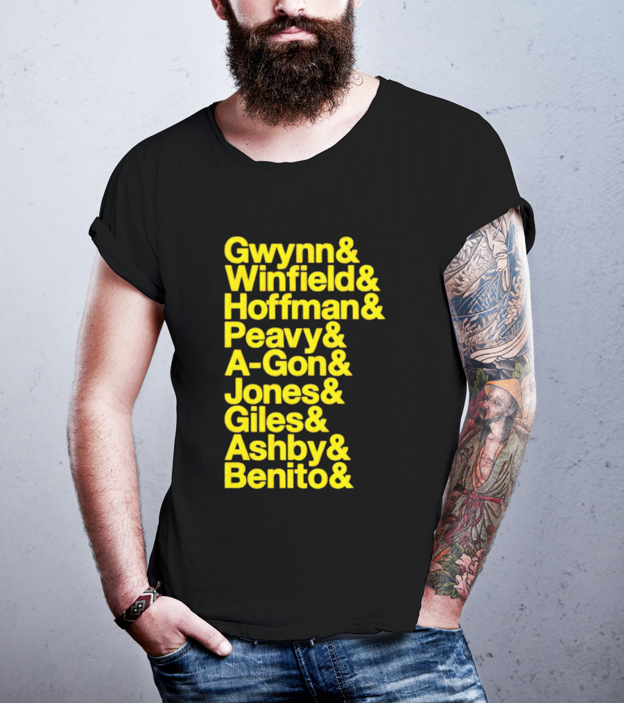 San Diego Baseball Gwynn Winfield Hoffman Peavy A-Gon Jones Giles Ashby Benito T-Shirt