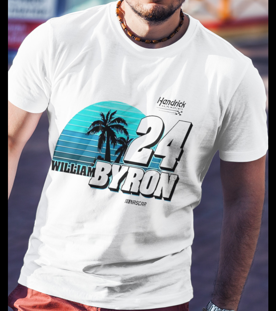 William Byron 24 NASCAR Fishing UPF 50 Palm Trees Hendrick Motorsports T-Shirt