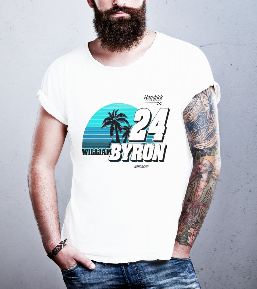 William Byron 24 NASCAR Fishing UPF 50 Palm Trees Hendrick Motorsports T-Shirt