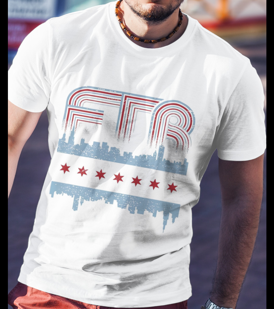AEW Collision FTR Chicago Skyline Design With Stars T-Shirt