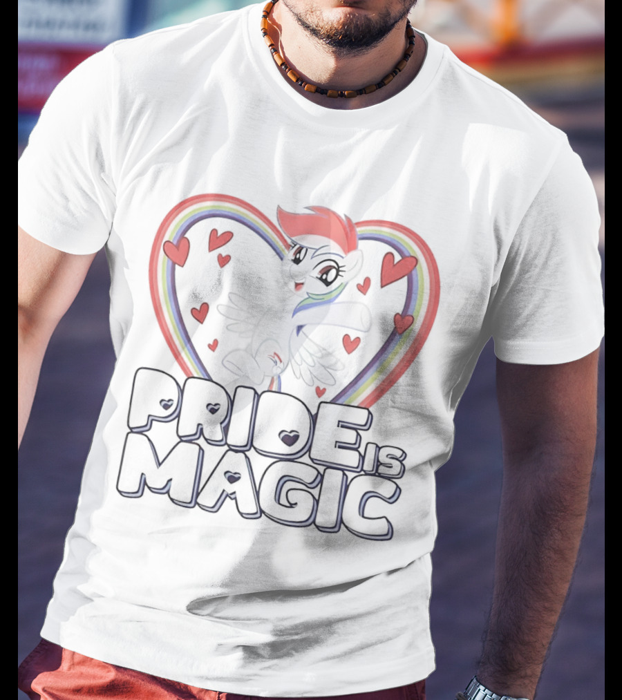 Pride Is Magic My Little Pony Rainbow Heart And Hearts T-Shirt