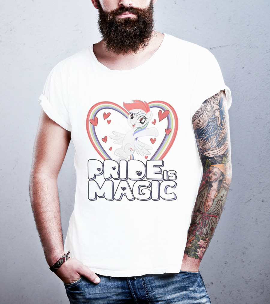 Pride Is Magic My Little Pony Rainbow Heart And Hearts T-Shirt