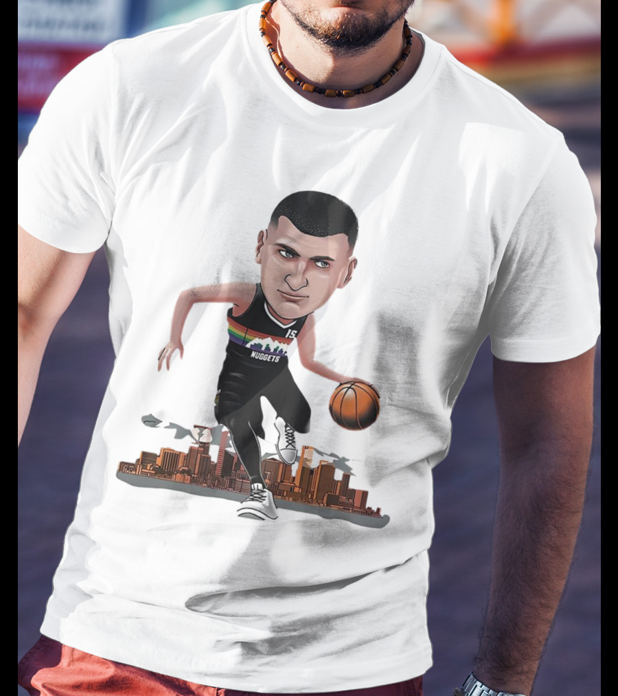 Nikola Jokić MVP Nuggets City Basketball Cartoon Player T-Shirt