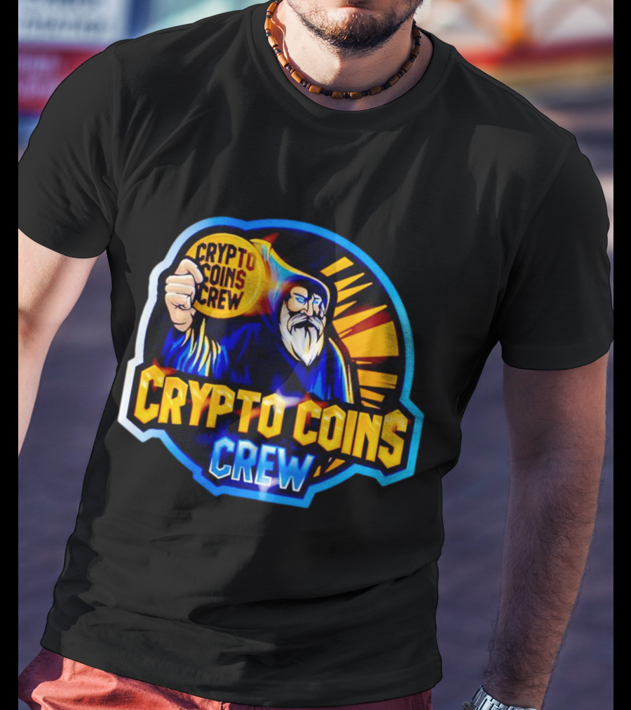 Crypto Coins Crew Wizard With Coin Badge T-Shirt