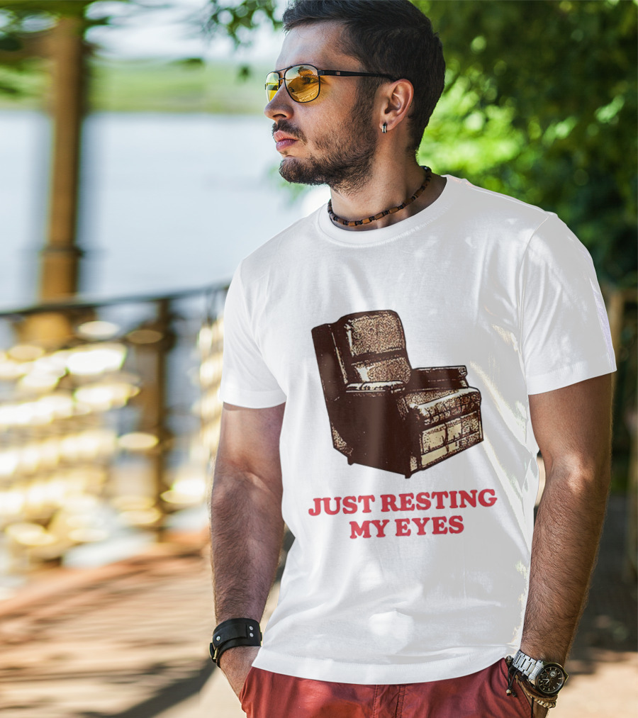 Just Resting My Eyes Armchair Retro Humor T-Shirt