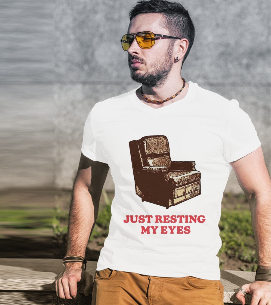 Just Resting My Eyes Armchair Retro Humor T-Shirt