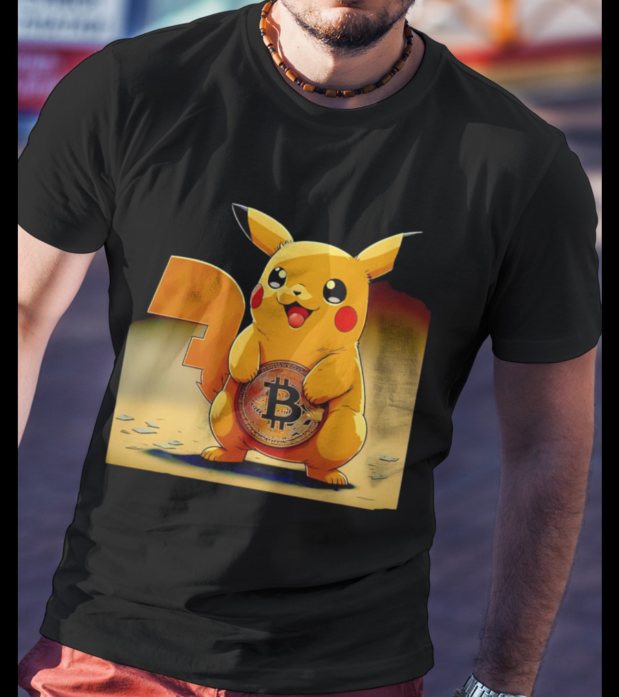 Pikacoin Bitcoin Pikachu Holding Cryptocurrency Coin T-Shirt