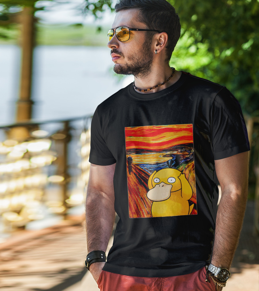 Screaming Psyduck In Classic Painting Mashup T-Shirt