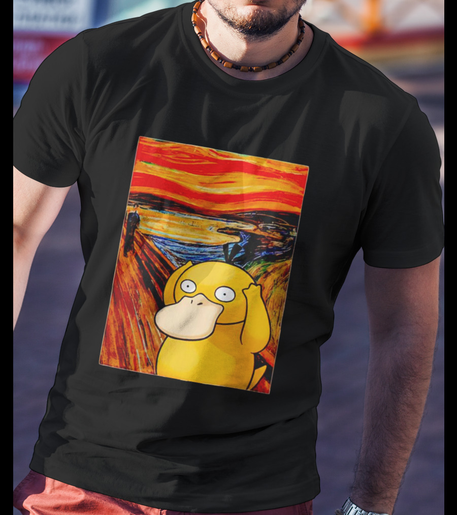 Screaming Psyduck In Classic Painting Mashup T-Shirt