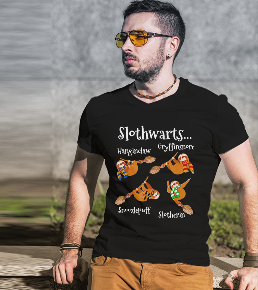 Slothwarts Hanginclaw Gryffinsnore Snoozlepuff Slotherin T-Shirt