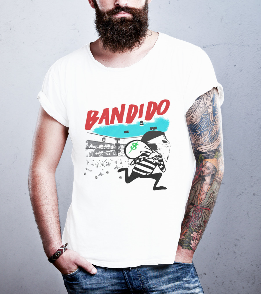 Bandido Ándale Wrestling Heist Comic Style With Luchador Ring And Money Bag T-Shirt