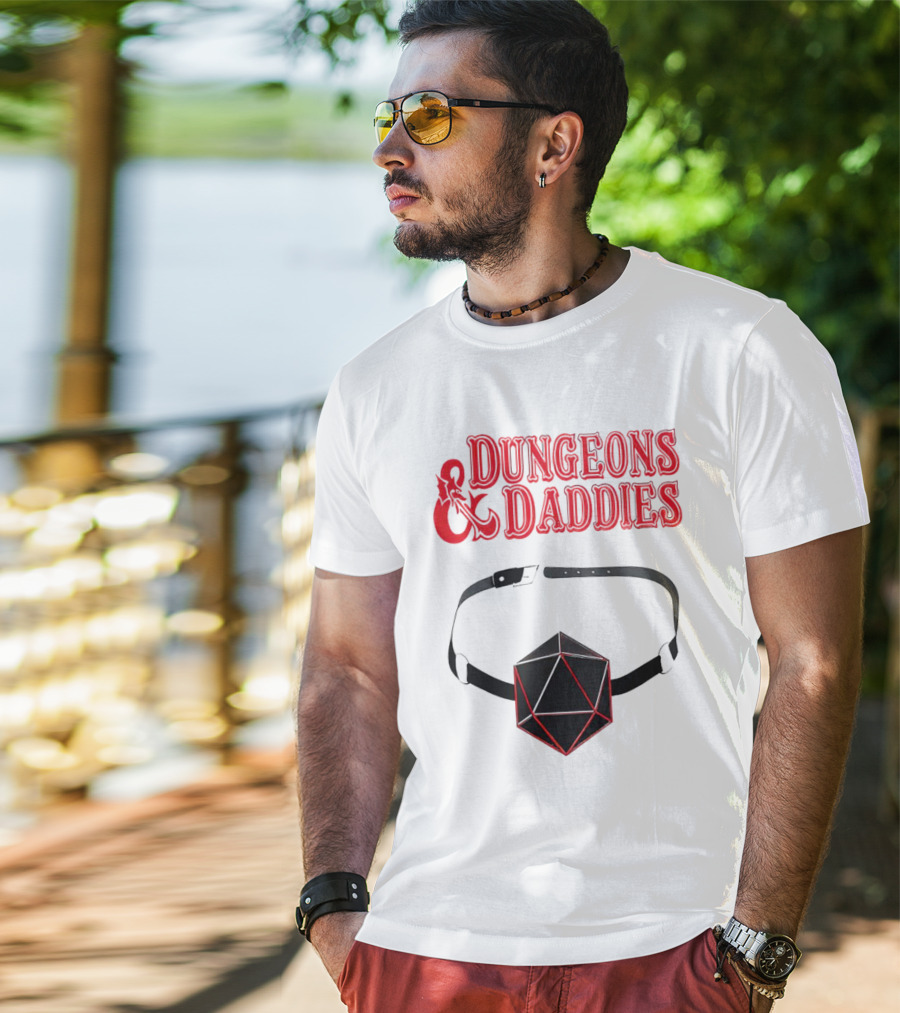 Dungeons And Daddies Headlamp Dice T-Shirt