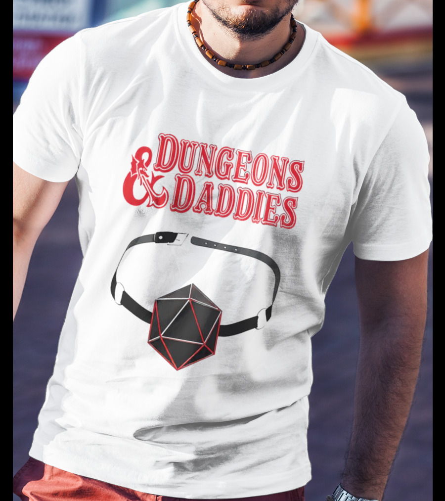 Dungeons And Daddies Headlamp Dice T-Shirt
