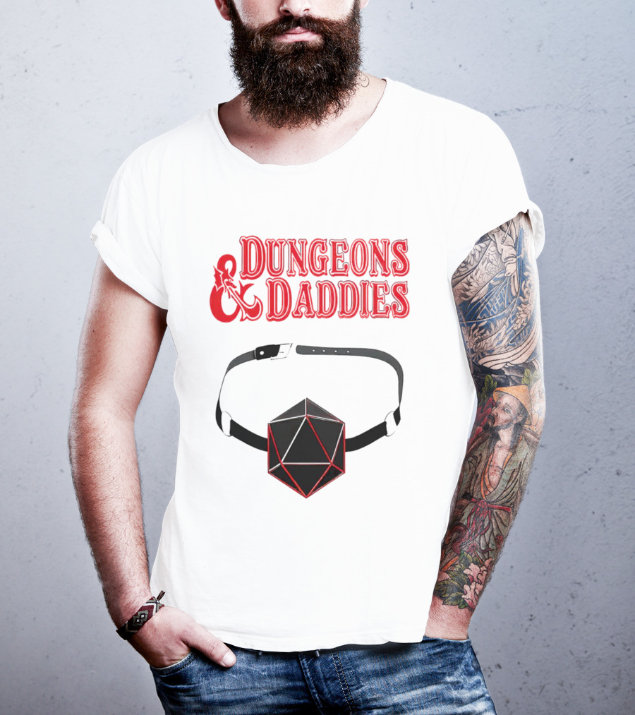 Dungeons And Daddies Headlamp Dice T-Shirt