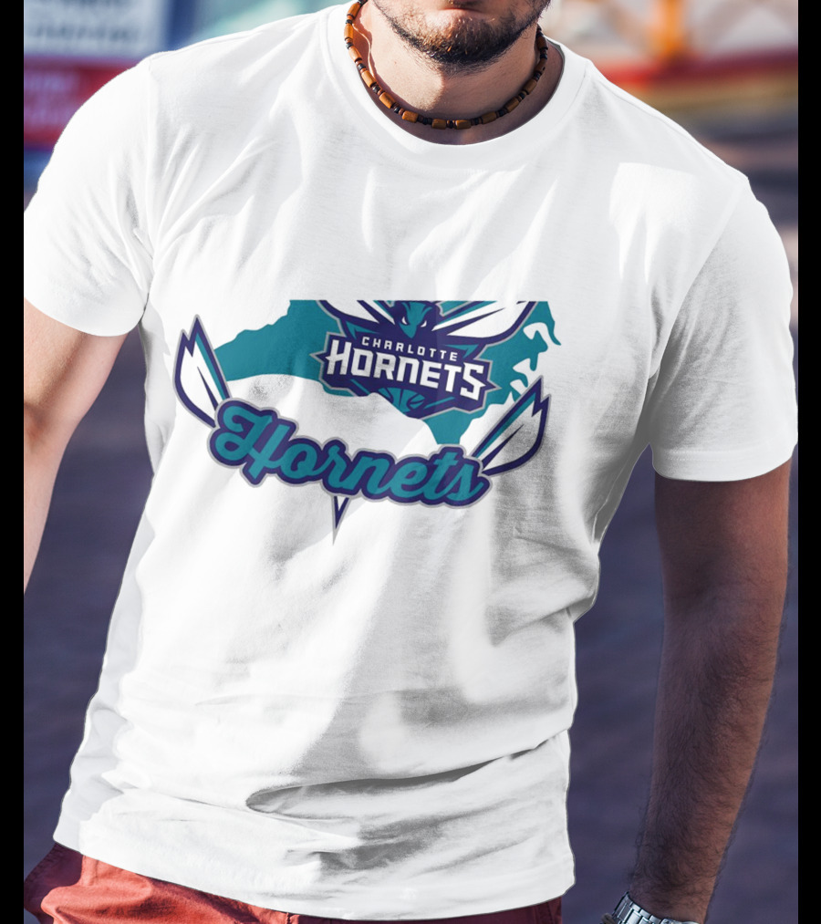 Charlotte Hornets North Carolina Map T-Shirt