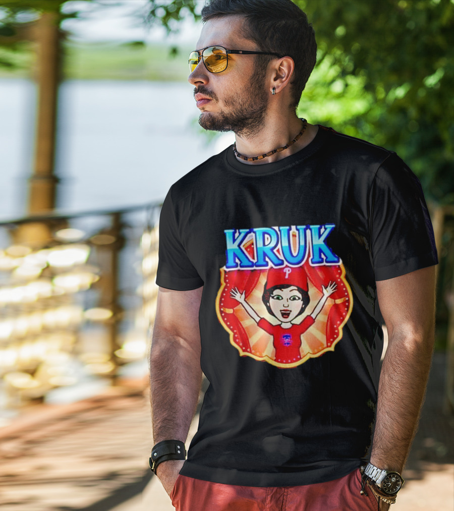 Kruk Philadelphia Phillies Cartoon Character Red Hat T-Shirt
