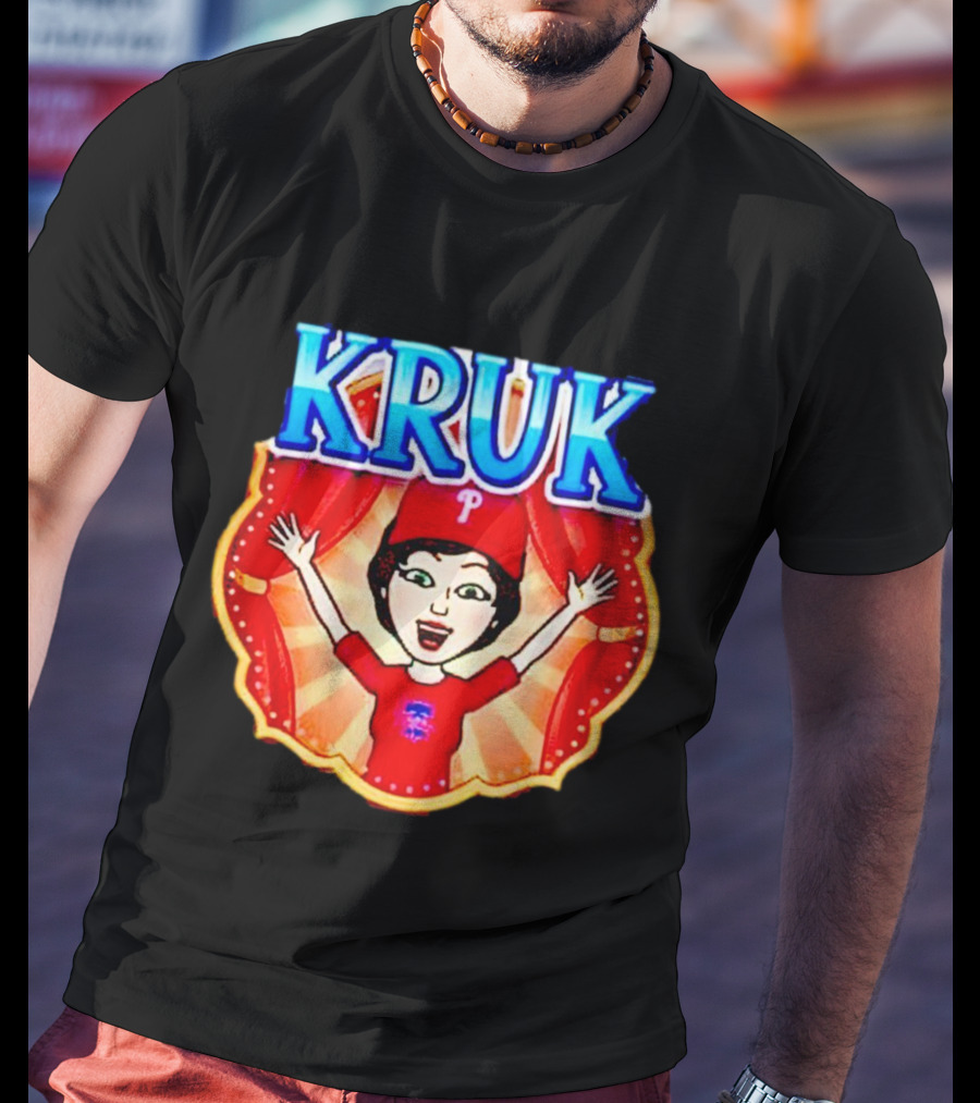 Kruk Philadelphia Phillies Cartoon Character Red Hat T-Shirt