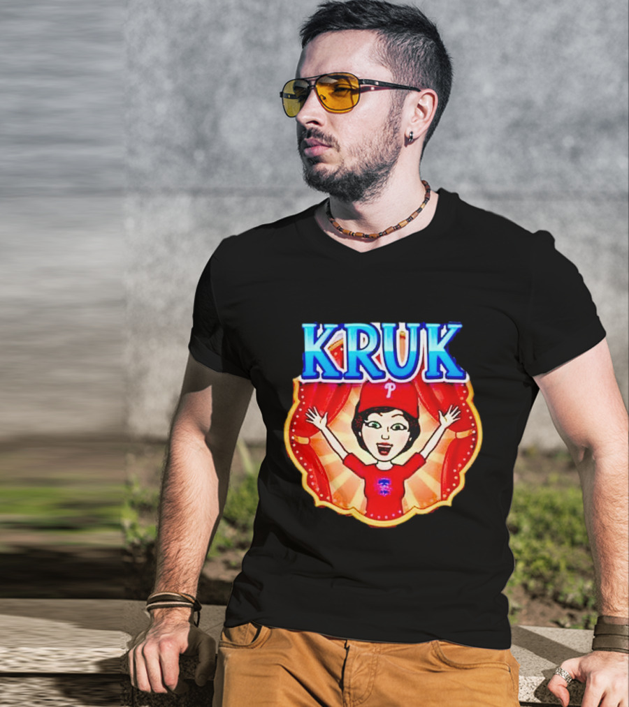 Kruk Philadelphia Phillies Cartoon Character Red Hat T-Shirt