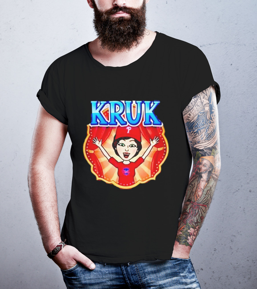 Kruk Philadelphia Phillies Cartoon Character Red Hat T-Shirt