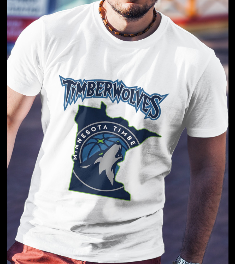 Minnesota Timberwolves Logo Map T-Shirt
