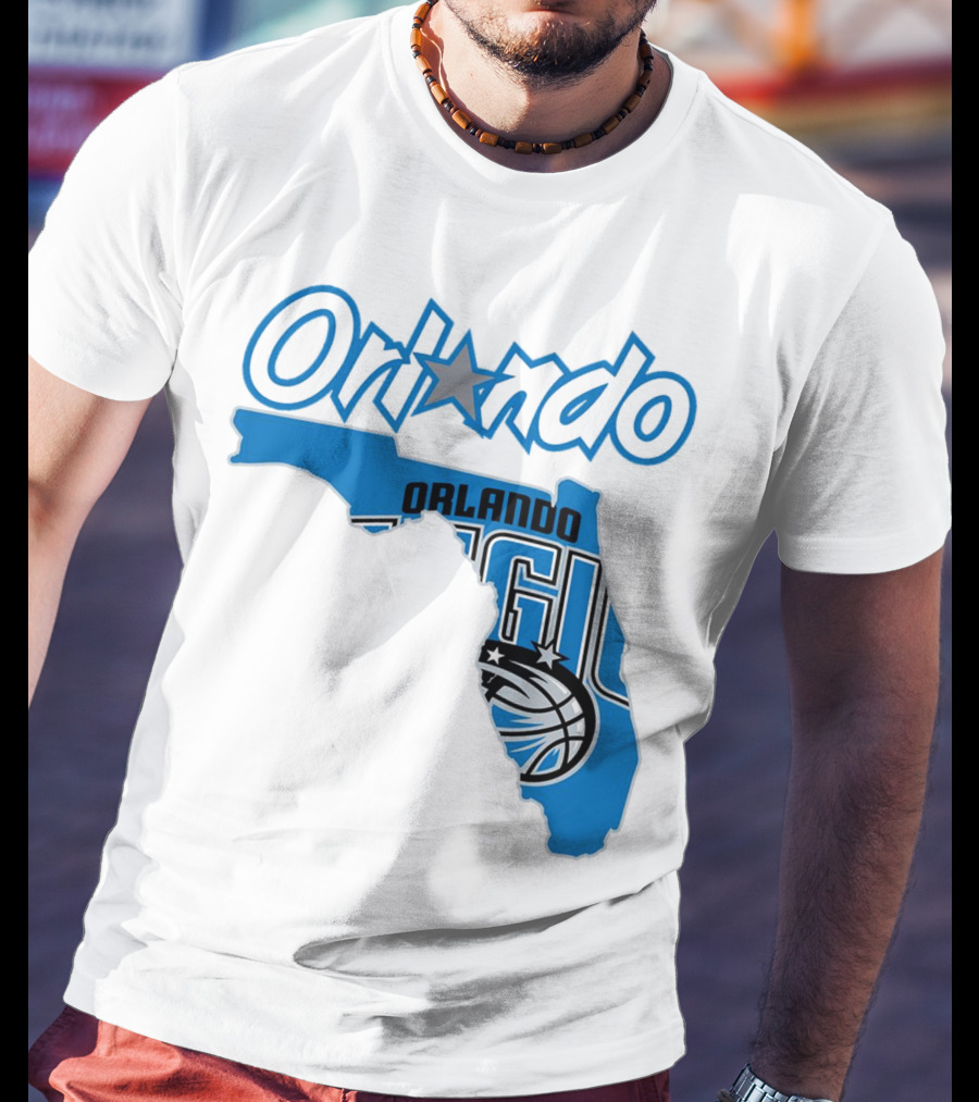 Orlando Magic Florida Map Basketball T-Shirt