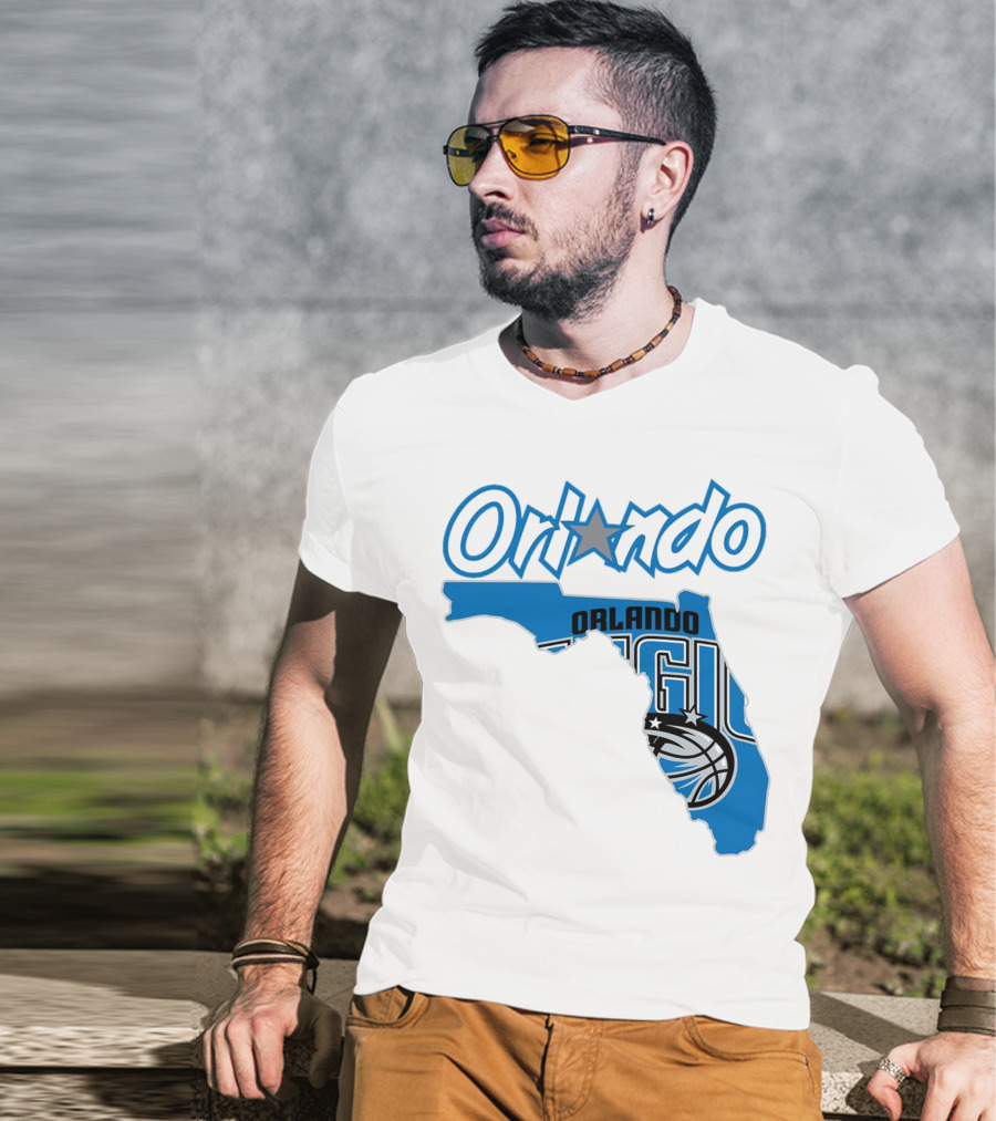 Orlando Magic Florida Map Basketball T-Shirt