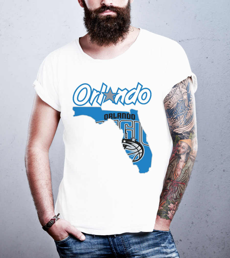 Orlando Magic Florida Map Basketball T-Shirt